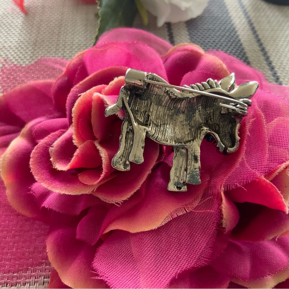 NWOT Cutest little donkey brooch marcasite stones etc. - Picture 2 of 3